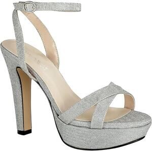 NIB Touch Ups Women's Silver Glitter Platform Heel size 9